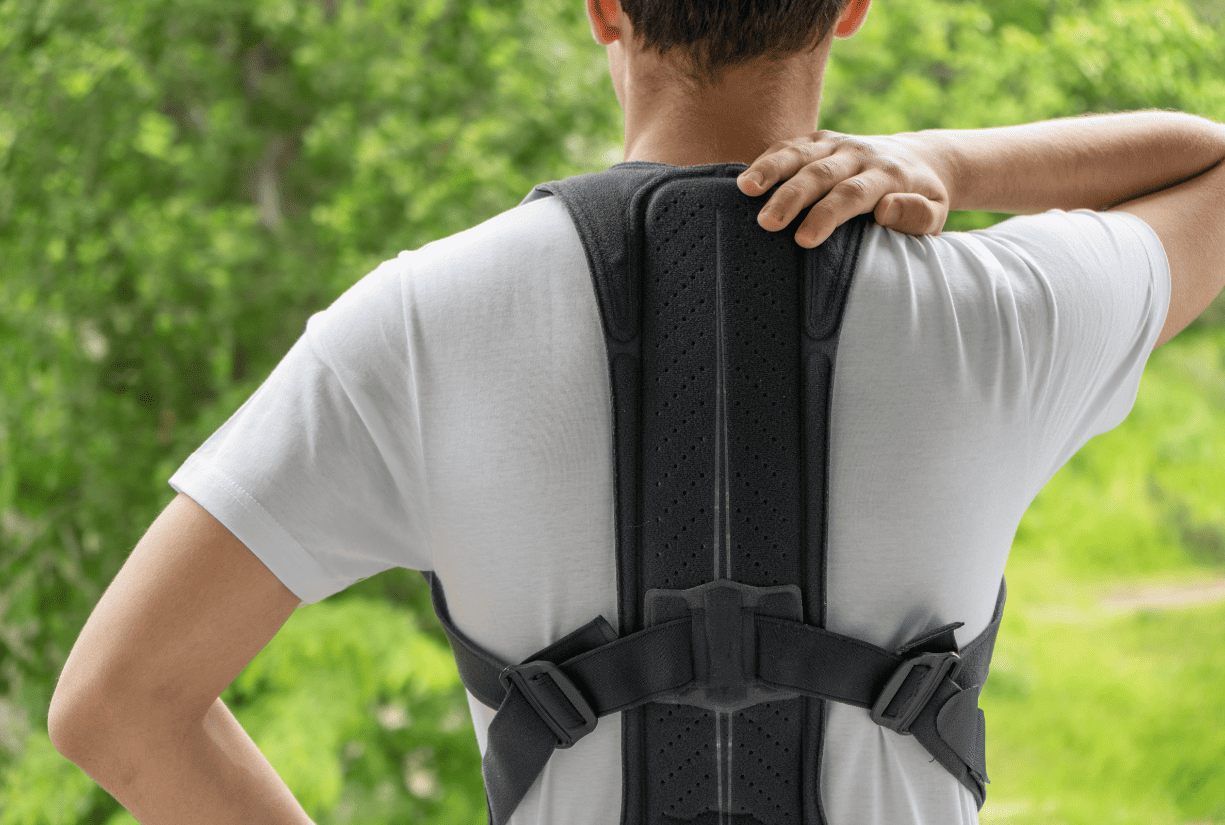 Orthopedic lumbar support corset products. Lumbar support belt. Posture corrector for back clavicle spine. Lumbar waist support belt.